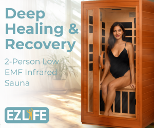 EZLife 2 Person Low EMF FAR Infrared Sauna - Hemlock