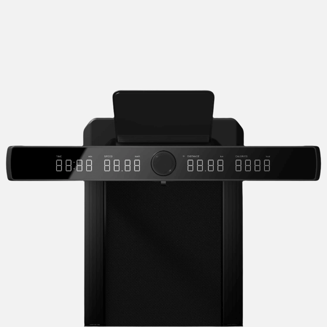 An overhead closeup view of the LCD console.