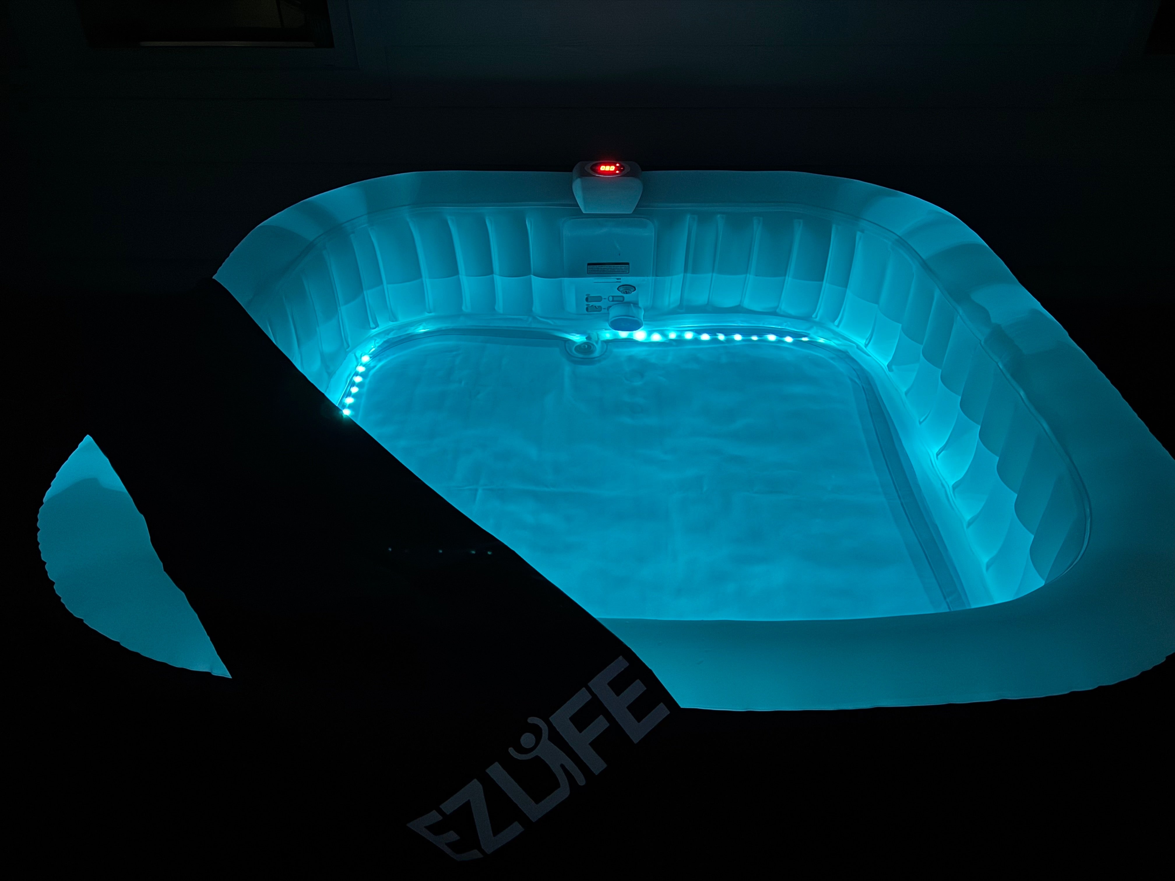 EZLIFE inflatable hot tub with LED lights for relaxing on a budget