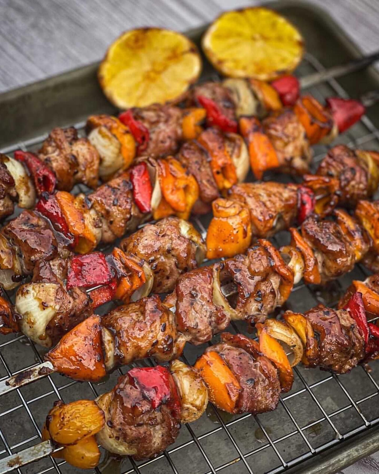 Smoked Korean Sesame Glazed Pork Skewers on the Lifesmart Precision Wood Pellet Grill