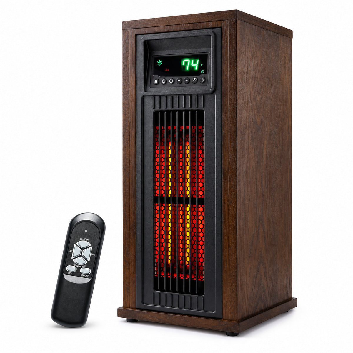 Lifesmart HT1216 23-Inch Infrared Quartz Tower Heater with Oscillating Vent and Fan Mode