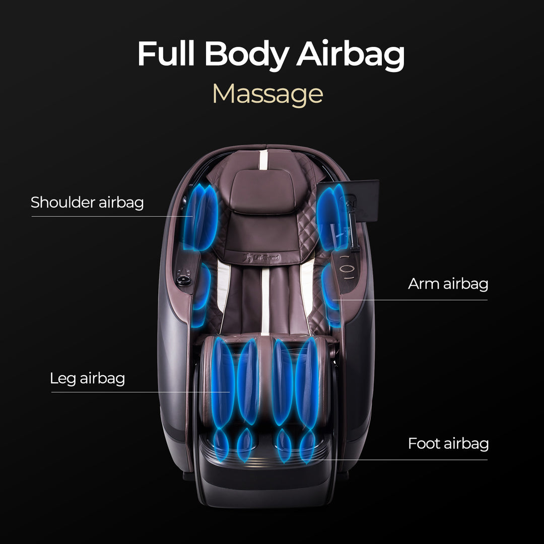 LIFETREND Luxe 4D Dual Core Faux Leather Massage Chair R9775EBLK
