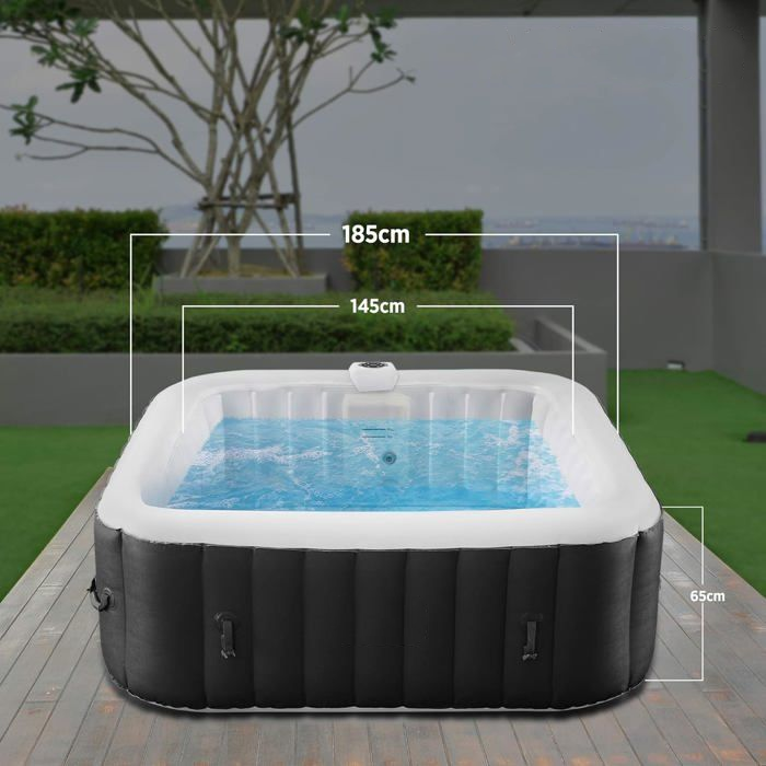 EZLIFE 6 Person Inflatable Square Spa