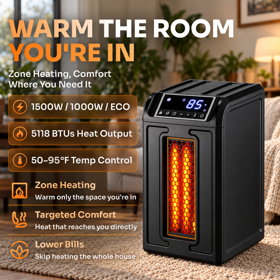 Lifesmart H4105M Full Spectrum 3 Element Vertical Infrared Electric Space Heater