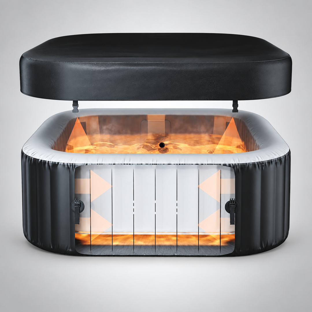 EZLIFE 6-Person Inflatable Hot Tub Spa with LED