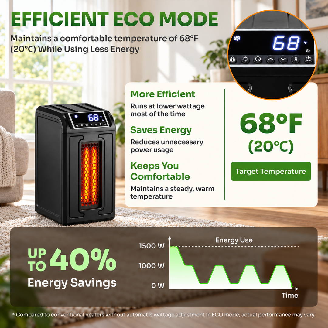 Lifesmart H4105M Full Spectrum 3 Element Vertical Infrared Electric Space Heater