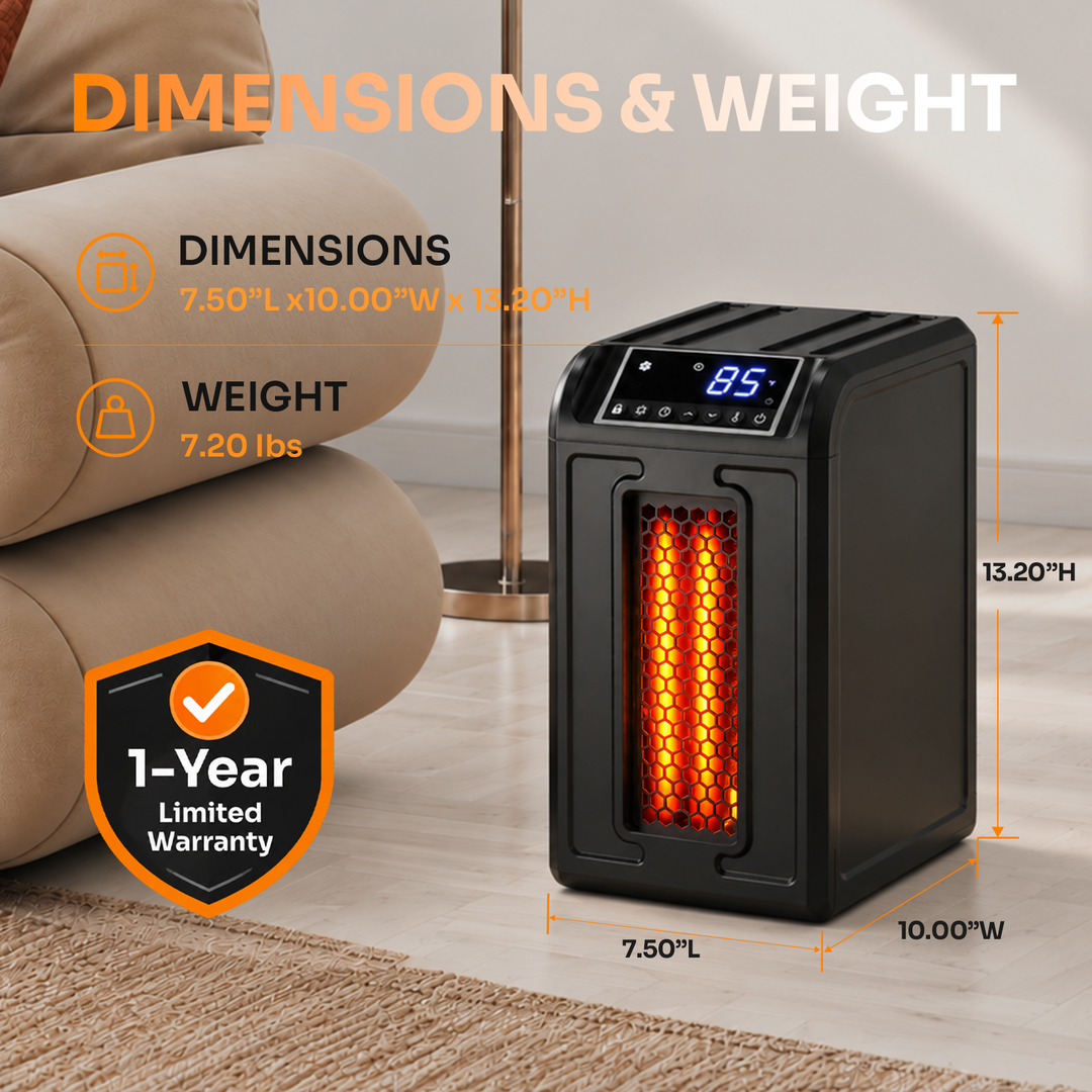 Lifesmart H4105M Full Spectrum 3 Element Vertical Infrared Electric Space Heater