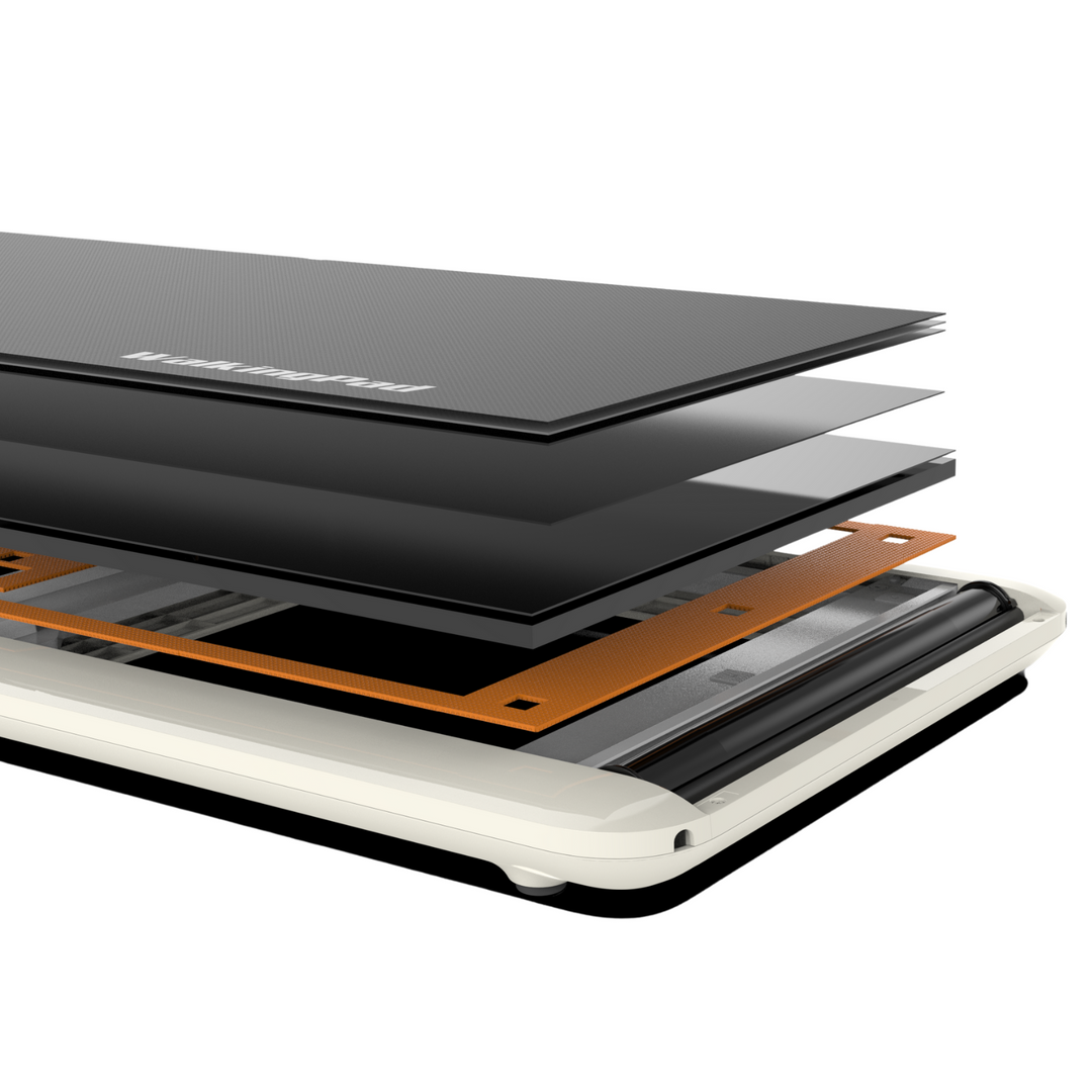 WalkingPad treadmill with layers on a white background