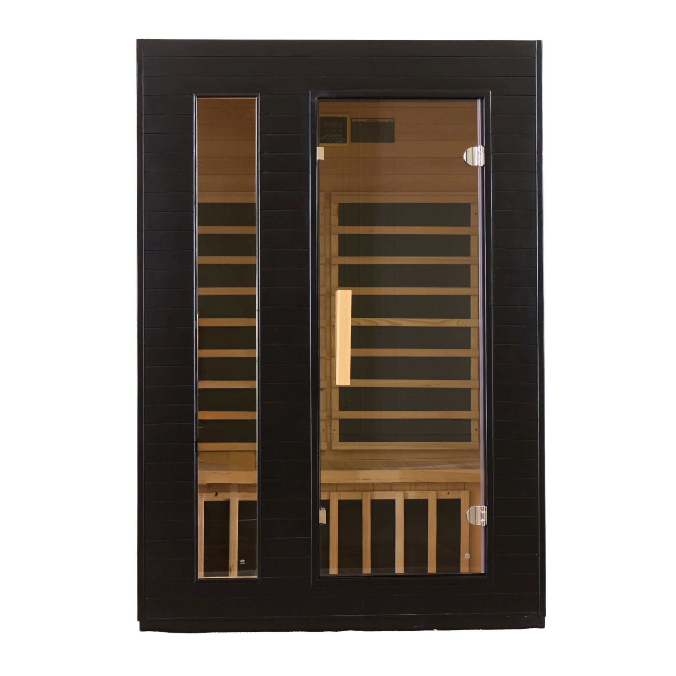 Ezlife Infrared sauna with black frame and glass doors