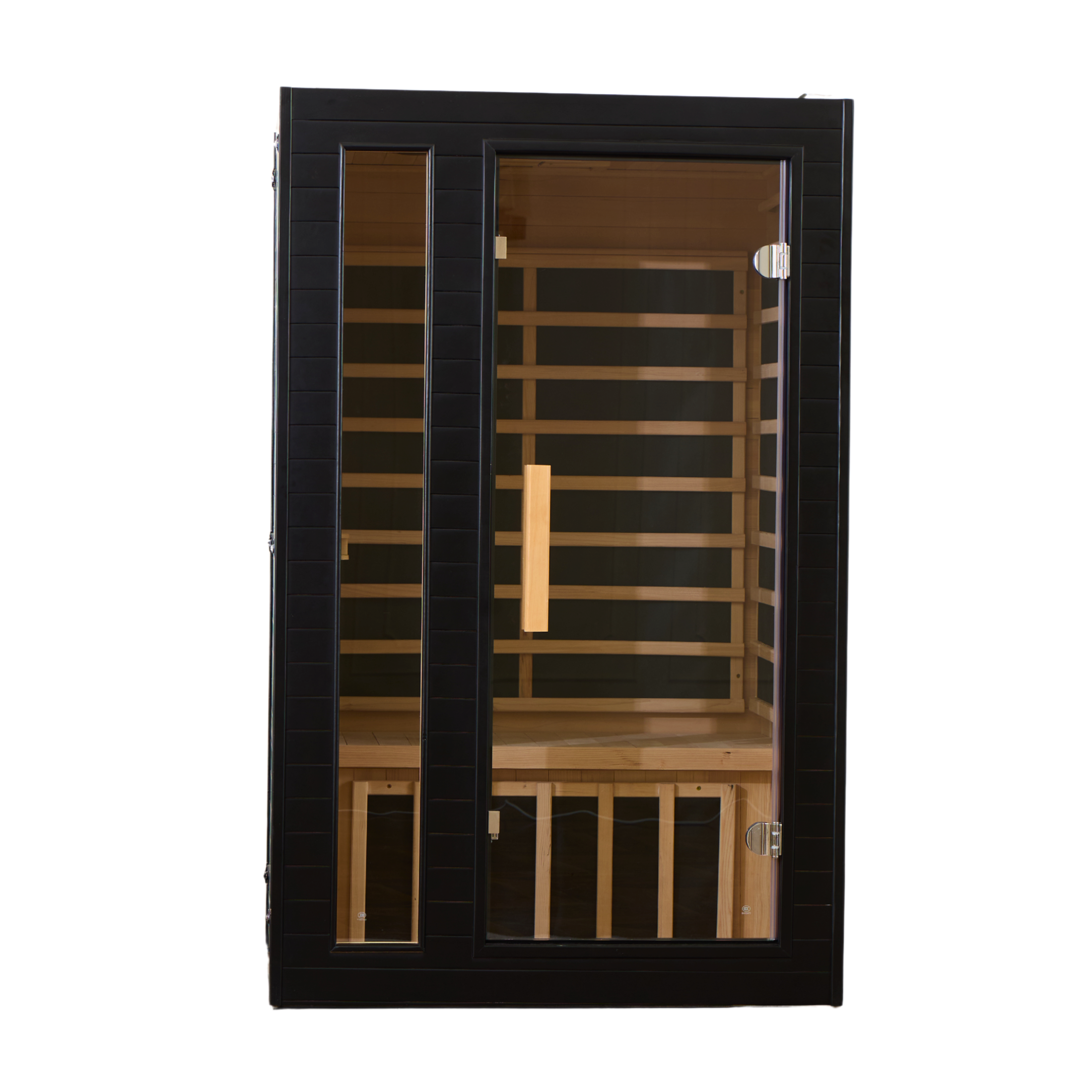 Ezlife Infrared 2 person sauna with door closed on white background