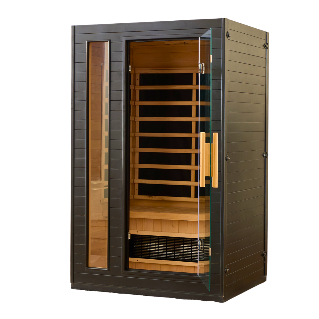 2 person Sauna Low EMF Infrared Sauna with Red Light & Mica Heater |  EZLIFE