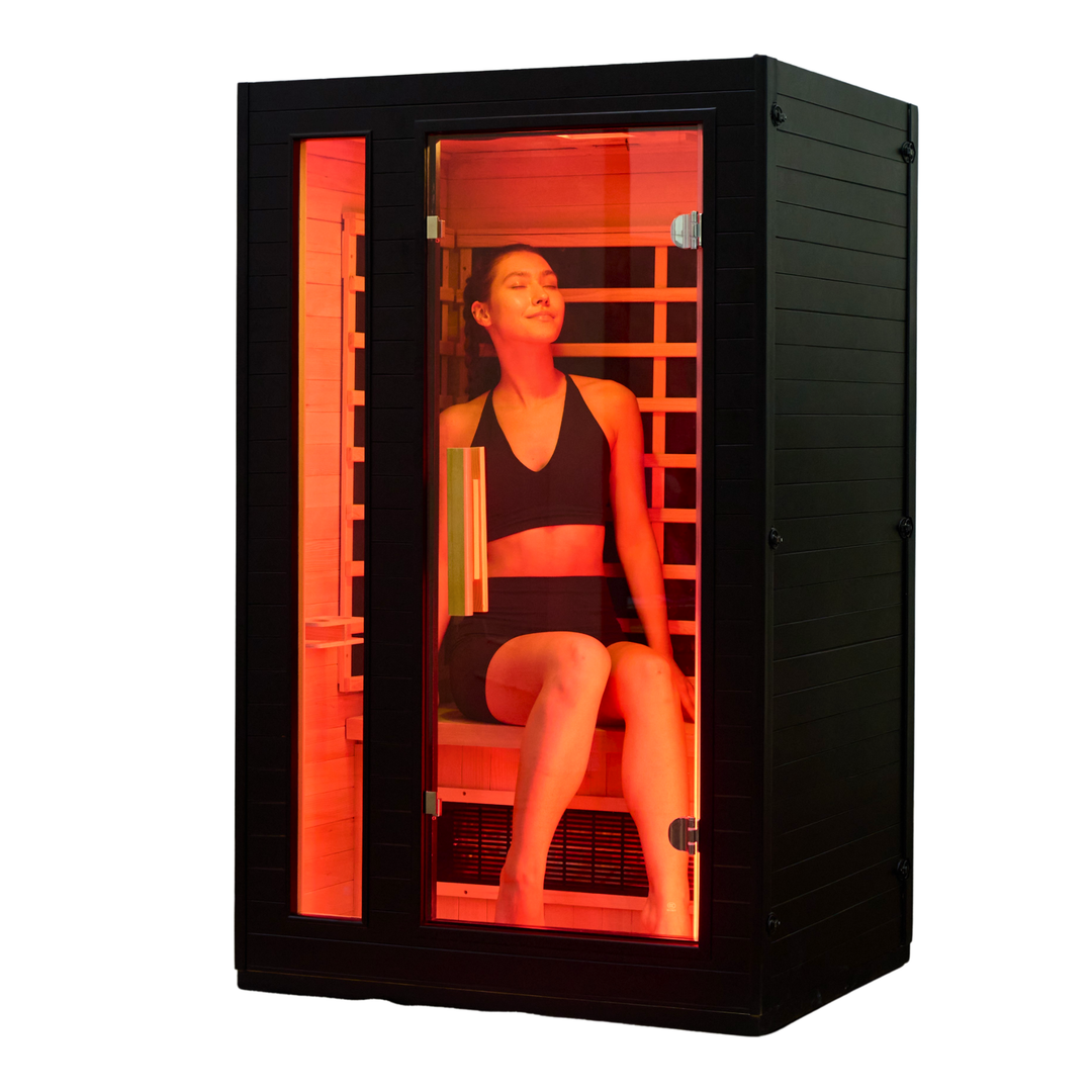 2 person Sauna Low EMF Infrared Sauna with Red Light & Mica Heater |  EZLIFE