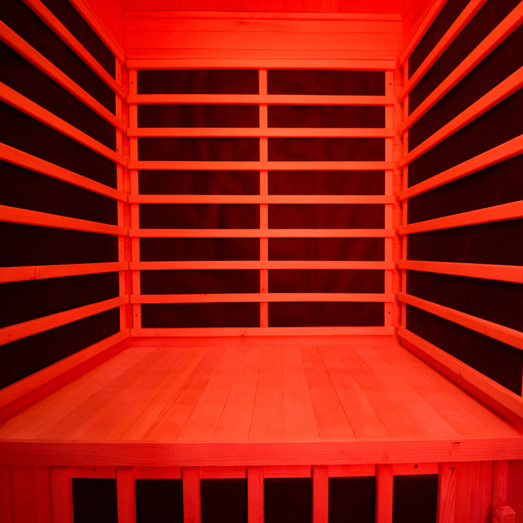 2 Person Infrared Sauna with Red Light heat panels with low EMF.