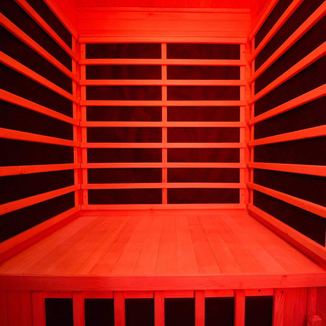 2 Person Infrared Sauna with Red Light heat panels with low EMF.