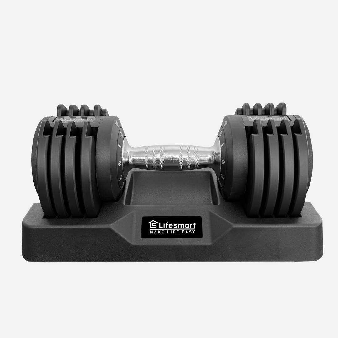 Front view of Lifesmart Adjustable Dumbbells