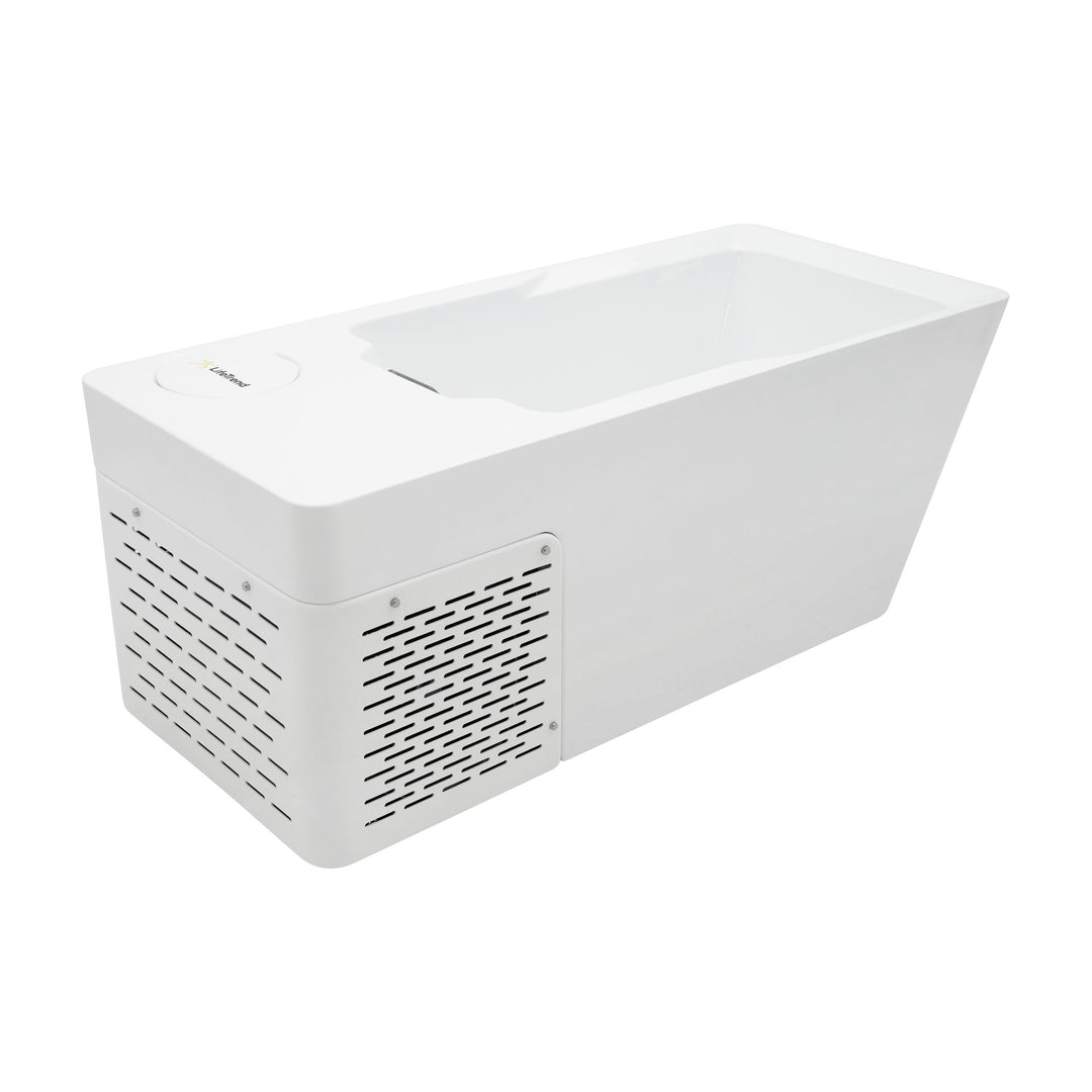 cold and hot tub in white background