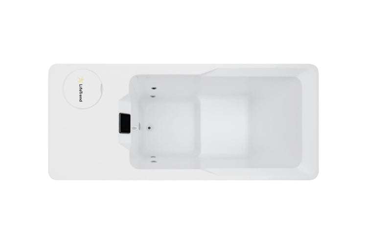 white overhead shot of the Lifetread Solidtude hot and cold tub on white background