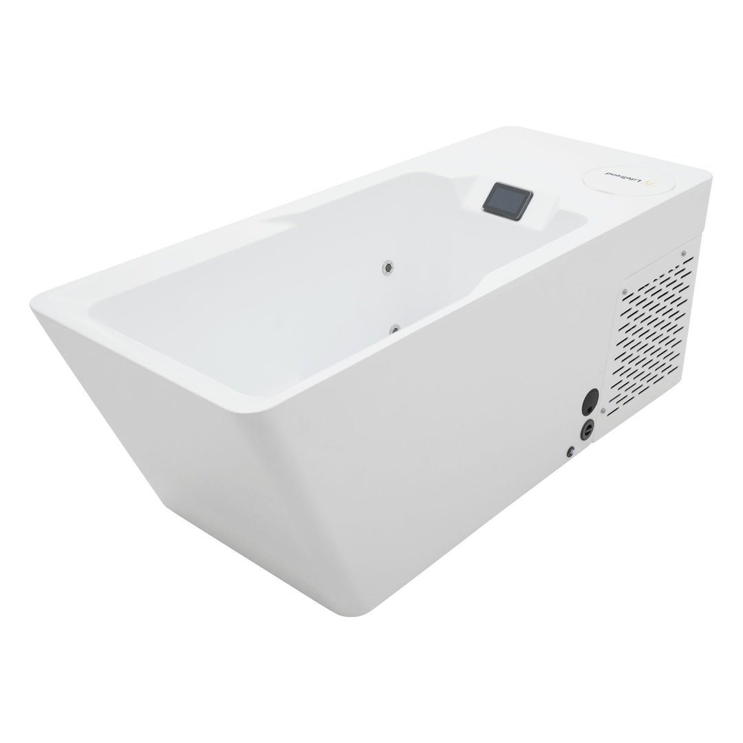white solidtude cold and hot tub in white background