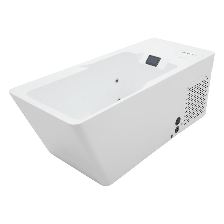 white solidtude cold and hot tub in white background