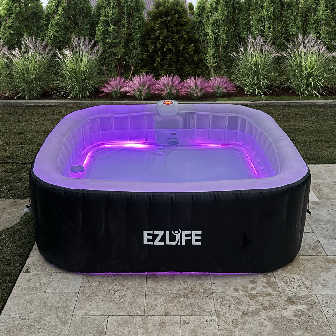 EZLIFE 6 Person Inflatable Square Spa