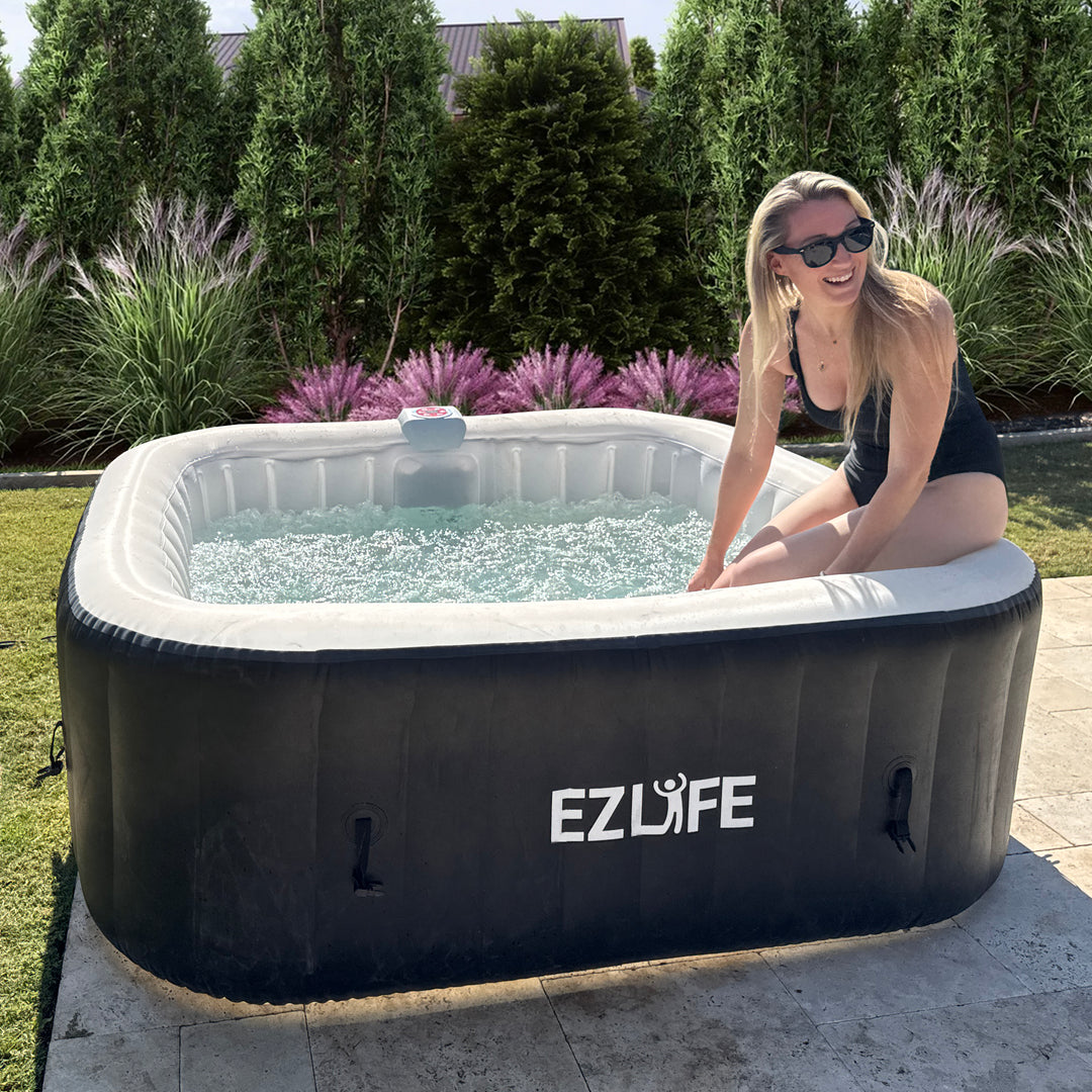 EZLIFE 6 Person Inflatable Square Spa