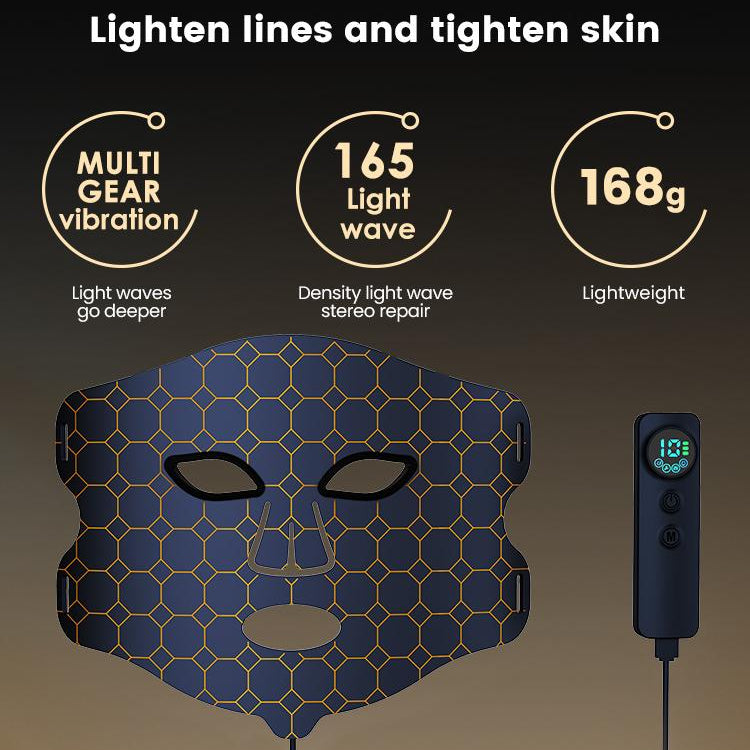 Infographic about red light therapy mask and its specifications