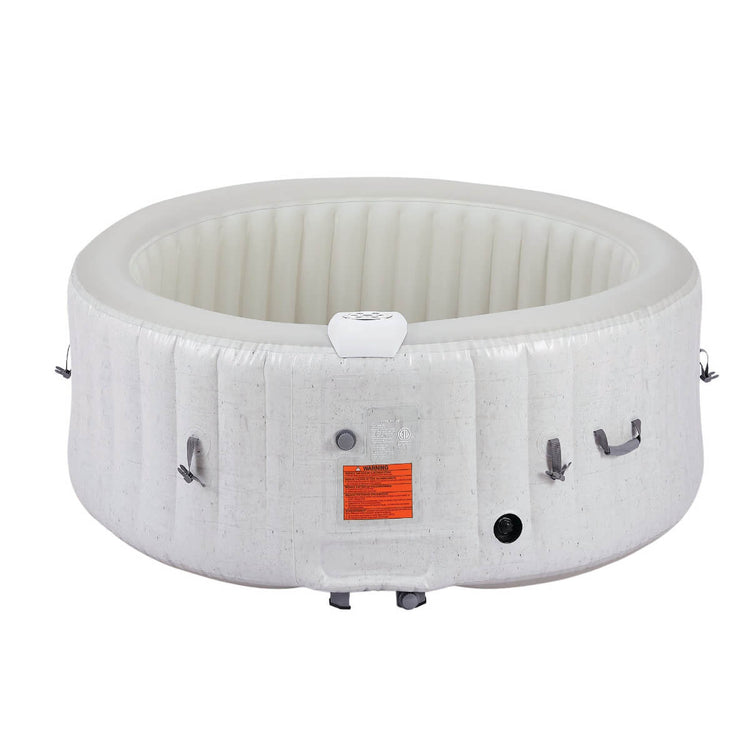 Rear view of Inflatable hot tub on a white background
