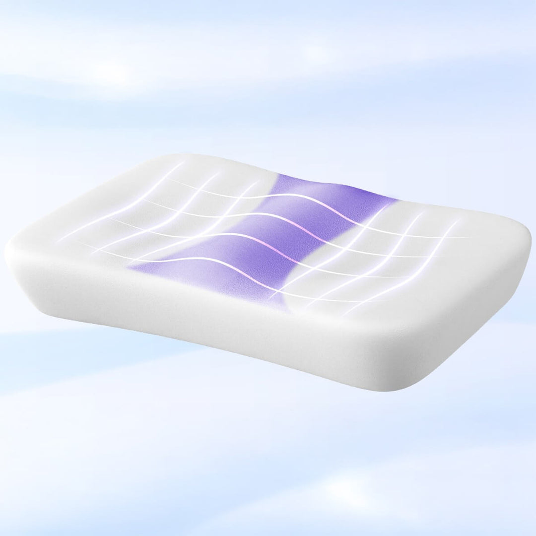 Illustration showing the contours of the pillow with illustration marks on foam.