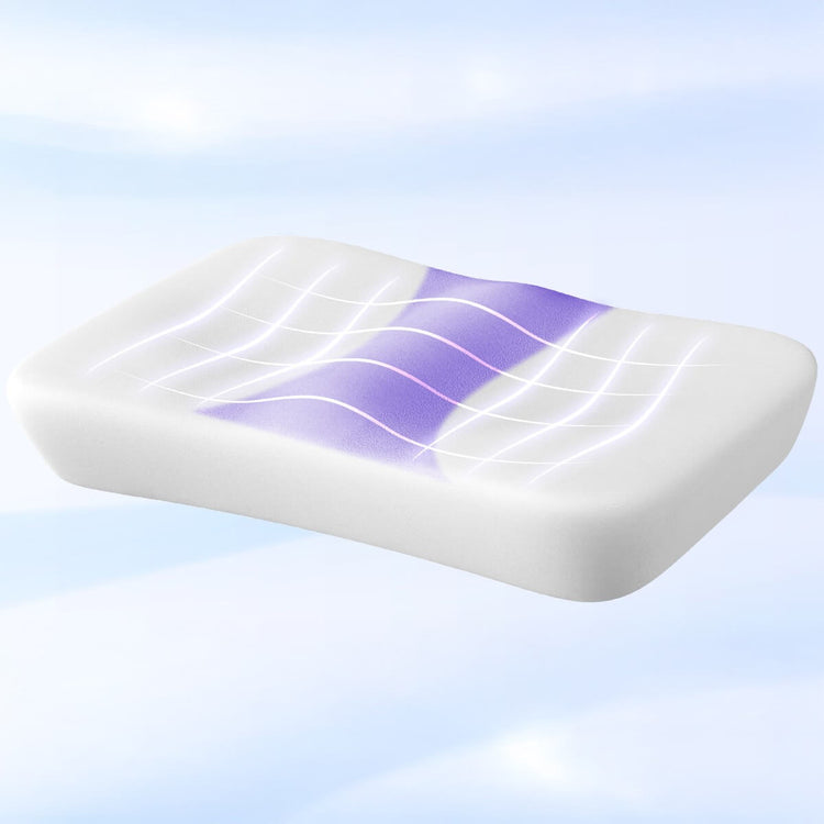 Illustration showing the contours of the pillow with illustration marks on foam.