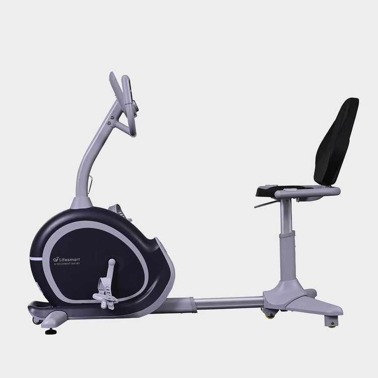 R1 Smart Recumbent side angle on white background.