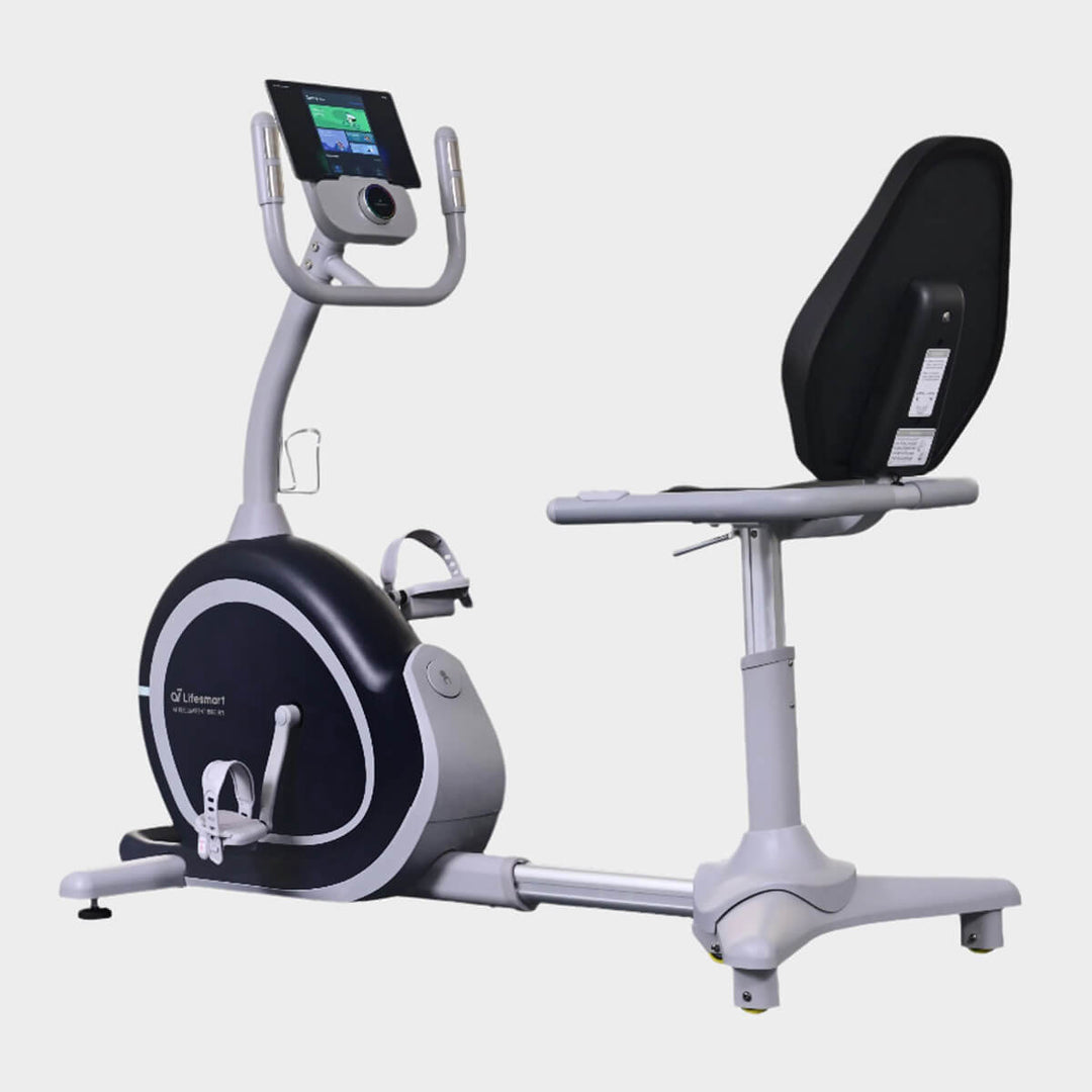 View of the R1 bike from 3/4 angle that has the console in view.