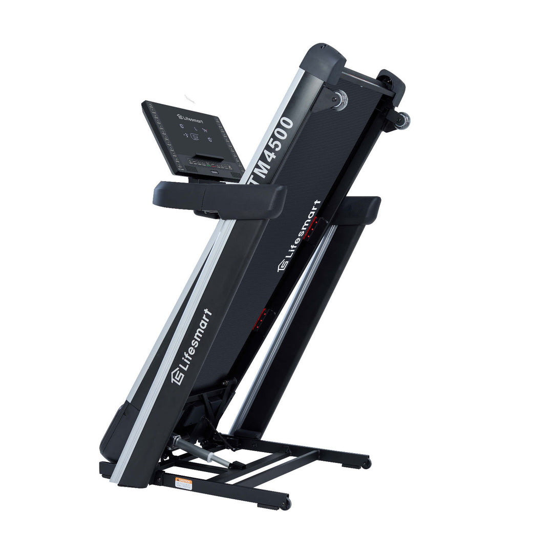 Lifesmart TM4500 Treadmill folded. Isolated on a white background.