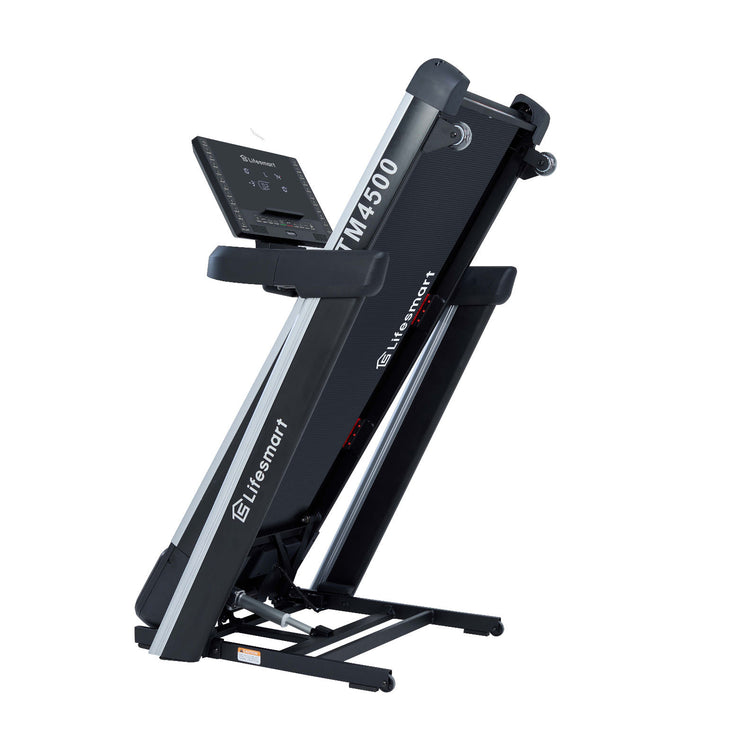 Lifesmart TM4500 Treadmill folded. Isolated on a white background.
