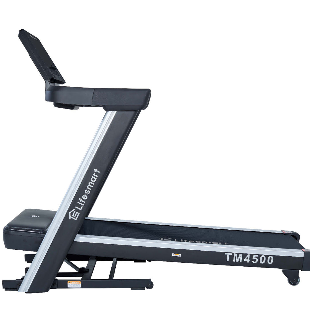 Lifesmart TM4500 Treadmill incline profile view isolated on a white background.