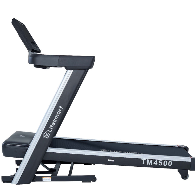 Lifesmart TM4500 Treadmill incline profile view isolated on a white background.