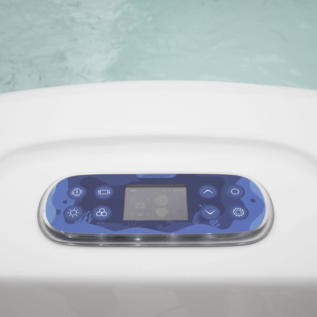 Easily adjust your spa's functions with the control panel built into the top of the side of the spa.