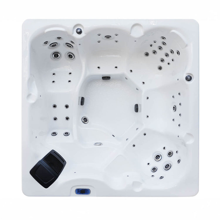 Overhead view of spa white interior.